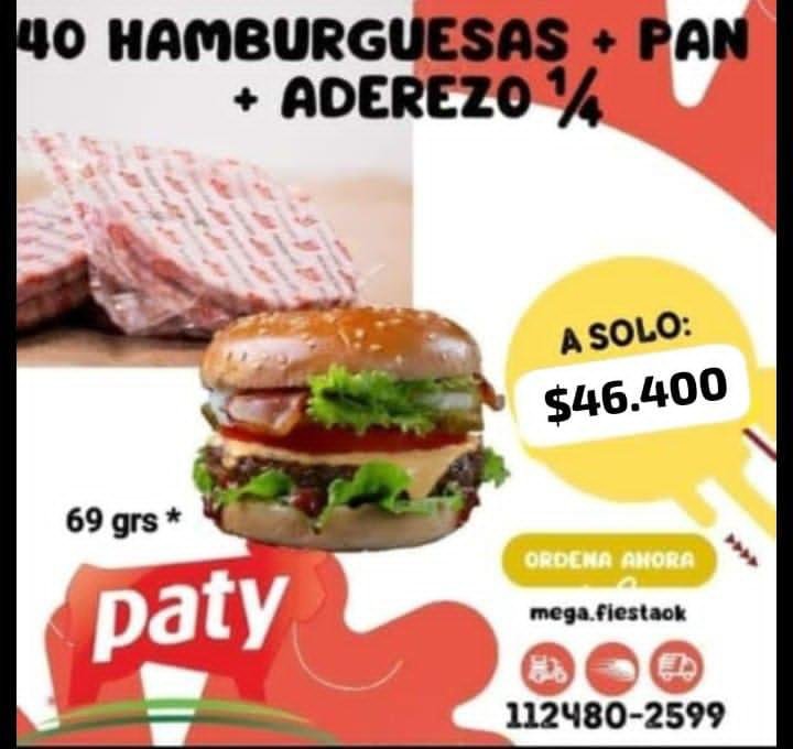 Promocion 40 hamburguesas Paty